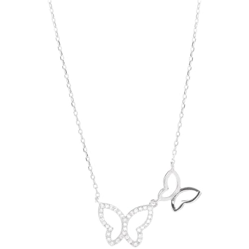 Bijoux collier de clavicule avec pendentifs papillon doubles ajourés pour fête et mariage