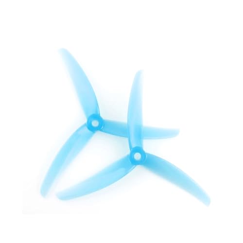 8pcs HQProp 4.9X3.7X3 J37 4.9 Inch 3-Blade Propellers Set (4X CW / 4X CCW) Poly Carbonate (Blue)
