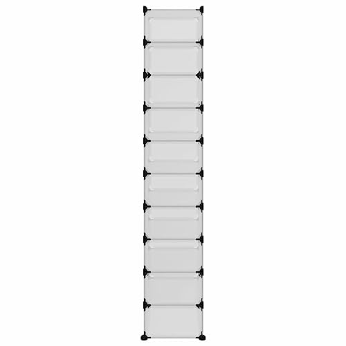 Étagère à chaussures 44 x 32 x 174 cm transparente avec compartiments - 5