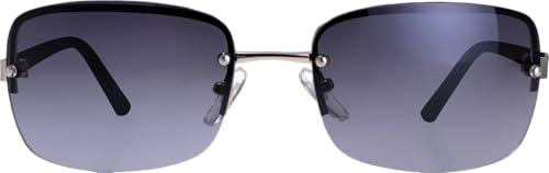 Image of Minimalist Semi-rimless Rectangular Sunglasses for Men Women - Exquisite Packaging