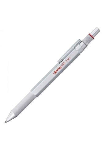 rOtring 600 3-in-1-Schreibgerät mit Kugelschreiber und Druckbleistift | Kugelschreiber mit 2 feinen Spitzen (schwarze und rote Tinte) | 1 Druckbleistift mit Spitze (0,5-mm-Mine) | Schwarz