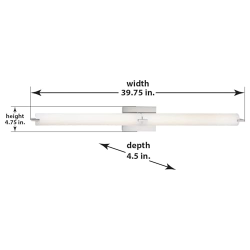 Image of GEORGE KOVACS P5046-077-L Tube LED Vanity Bath Light, 2-Light, 40 Total Watts, 4.75-in H x 39.75-in W, Chrome