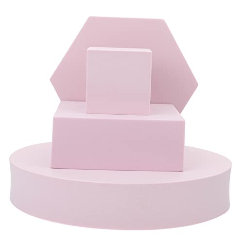 4pezzi Props Fotografici Geometrici Color Per Cosmetici e Facili e Resistenti rosa