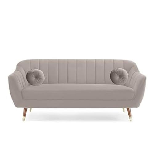 Image of 3 Seater Sofa Set with Two Cushions Perfect for Home Office Guests Living Room (Cream, 3 Seater)