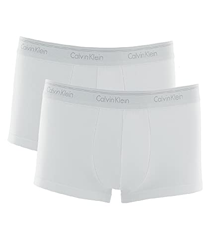 Kit com 2 Cuecas Boxer Low Rise Trunk Cotton Calvin Klein C1102 (Branco, M)