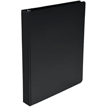 School Smart Round Ring Binder, Polypropylene, 1 Inch, Black