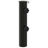 Hothingwell Tubo di base per ombrellone, 0,6 kg, nero, ferro per palo 40-50 mm, ferro, 5,5 x 30 cm
