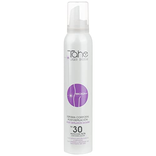 Tahe Laser System Espuma corporal Post-depilación con retardador del crecimiento del vello, FPS 30, 200 ml