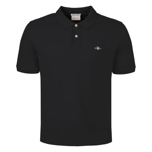 GANT REG SHIELD SS PIQUE POLO, Polo Uomo, BLACK, 4XL