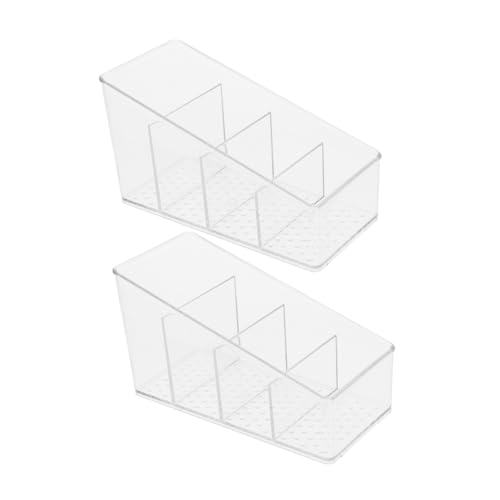 OKUMEYR 2-piece Tea Organizer Box 4-compartment Tea Bag Storage Sugar Packet Holder Space-saving Modern Decor