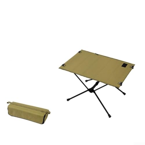 Oniissy Mesa de camping plegable para uso en exteriores, mesa de tela plegable ligera y portátil, 57 x 40 x 38 cm con poliéster Oxford 1000D y tablero de polipropileno, fuerte carga, no (arena)