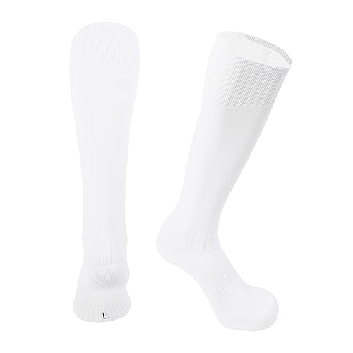 Kids Soccer Socks Baseball Socks with Cushioned Sole Knee High Socks for Youth Boys Girls 2 Pairs