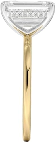 1-4 CT Emerald Cut 10K/14K/18K Solid Gold Moissanite Anniversary Ring Solitaire Hidden Halo Engagement Ring for Women Birthday for Anniversary Rings Promise Ring3