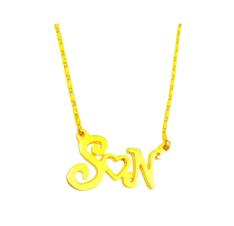 Initial SN alphabet pendant 18k Gold pendant, Necklace chain for women-image-8