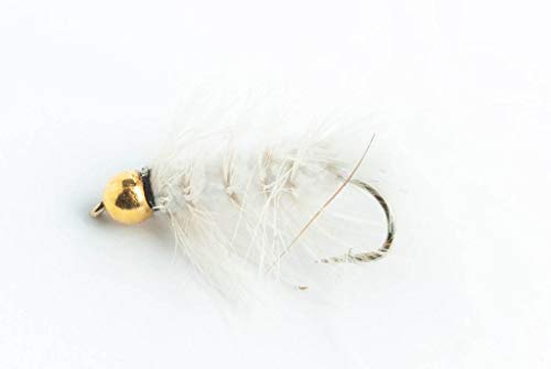 Blue Wing Olive Bead Head Wooly Bugger Streamer Fly (White, 14)