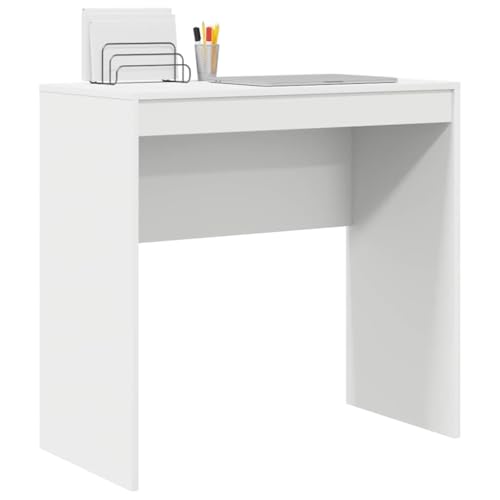 vidaXL Schreibtisch Weiß 80 x 40 x 76 cm, Kompakter Schreibtisch, modernes Design, ergonomischer Arbeitsplatz, funktionaler Tisch für kleine Räume