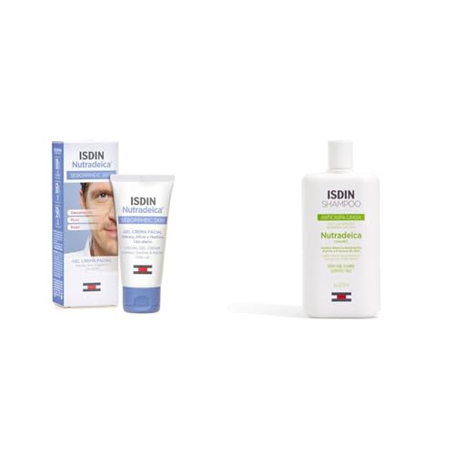ISDIN Nutradeica PACK para pieles seborréicas: Gel-crema facial 50 ml + Champú Anticaspa Grasa, 400ml