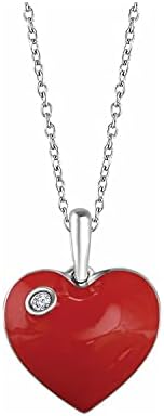 Diamond2Deal Sterling Silver 0.02 CTW Natural Diamond Red Enamel ...