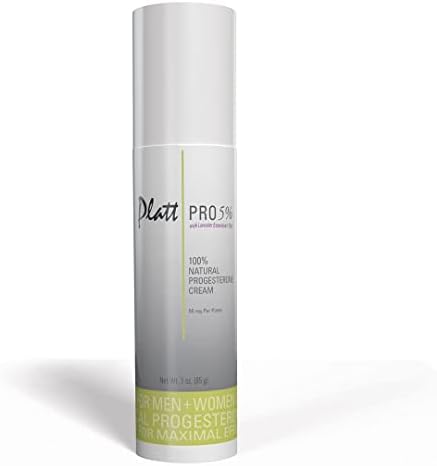 Platt PRO 5% Dr. Platt's All Natural & Bio-Identical Progesterone Cream 50mg Strength with Organic Wild Yam Base, Paraben Free, with Essential Lavender Oil, 3oz