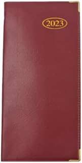 2023 Slim Line Week to View Padded Diary Metal Corner Case Bound Diary for Home and Office Use (Blue)