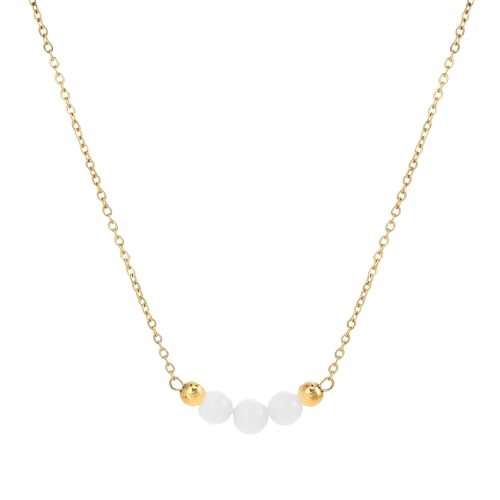 Collier en pierre naturelle chaîne dorée bijou tendance cadeau femme
