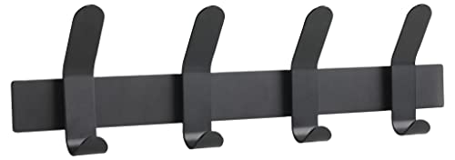 Zone Denmark A-Rack Garderobenleiste, Garderobenhaken, Wandgarderobe aus Metall, Hakenleiste ohne sichtbare Schrauben, 40 x 5 x 11 cm, Schwarz