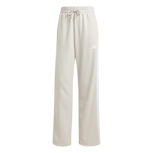 adidas Donna Essentials 3-Stripes Open HEM French Terry Pants, Wonder Alumina/White, M