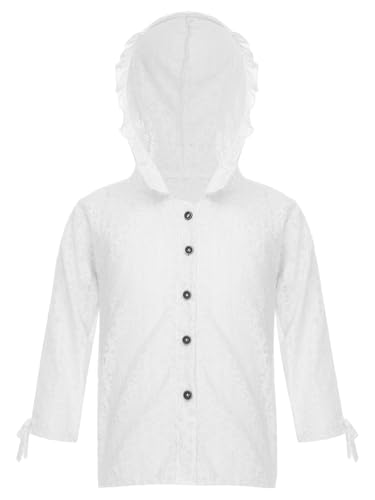 Toddler Girls Button Down Hoodie Shirt Ruffle Long Sleeve Sun Protection Jackets Summer Shirts3
