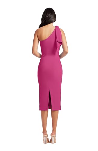 Image of Dress the Population Womens Tiffany One Shoulder Bow Detail Midi Sheath Dress
