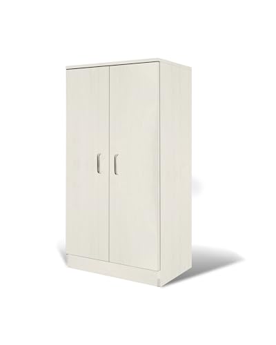 eacommerce Mobile Armadio Multiuso in Legno Scarpiera 2 Ante 6 Ripiani 55x36x108H cm (Bianco Nordico)