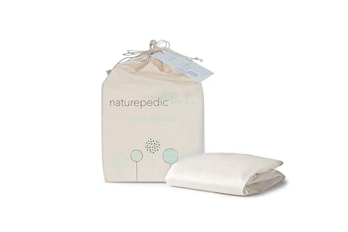 Naturepedic Organic Crib Mattress Sheet - Crib Fitted Sheet for Standard Crib Mattress - Soft and Breathable Cotton Crib Sheet - Ivory - 52"x28"