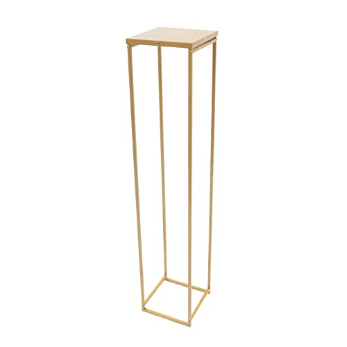 BAOCHADA Gold Vases with Metal Panel for Wedding Centerpiece, Metal Flower Floor Vase 1M Tall Flower Stand for Table Decoration, Metal Column Display Rack Stage Shelf for Home Party Wedding Decor