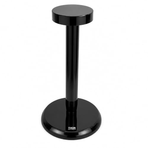 Soporte para casco en madera medieval con acabado negro premium