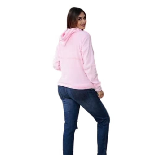 Blusa De Frio Casaco Feminino Urso Teddy Pelúcia Panda. (Único (36-42), Rosa)