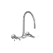 Jaclo 1011-W-PSS Wall Mounted Swivel Spout Faucet with White Ceramic Lever, Polished Stainless Steel