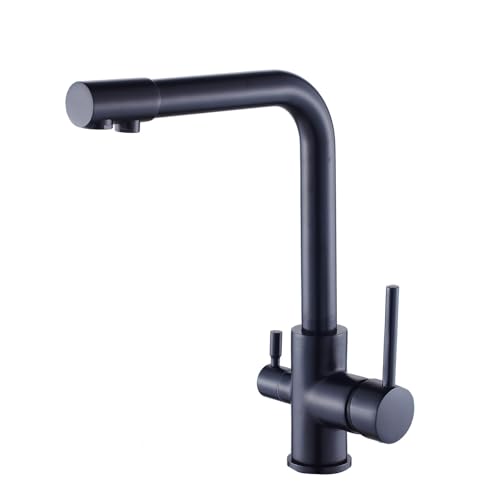 Robinet de cuisine 3 voies noir purificateur d'eau pour stopper l'achat de bouteilles en plastique