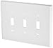 Leviton 3-Gang Toggle Switch Wallplate, Oversized, Thermoset, 88111, White