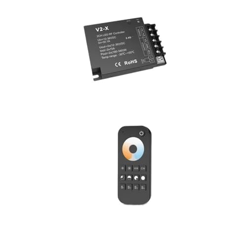 Télécommande 2.4G RT2 et module de contrôle V2-X 4CH 30A pour ruban LED bicolore