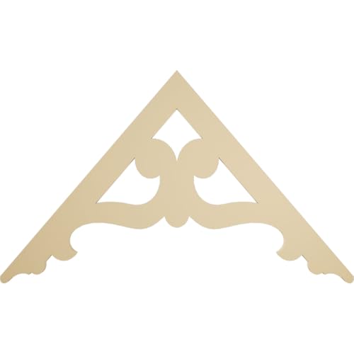60"W x 35"H x 1 1/2"P (14/12) Pitch Brontes Signature Urethane Gable Pediment, Primed Tan