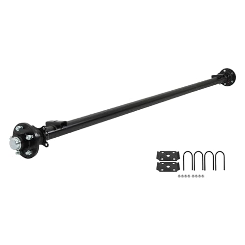 WFLNHB 3500 lbs Trailer Axle with 5-Lug 4.5 Hubs - 85 Hub Face, 70 Spring Center, Includes U-Bolt Kit Replacement for Cargo RV Camper