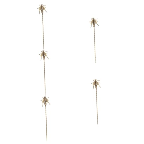 Aiguille à thé d'abeille coffret de 5 pinces à cheveux laiton cadeau pour amateurs de thé