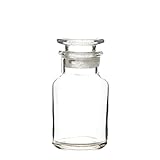 DADAKEWIN 60 Ml Klarglas-Reagenzflasche Mit Gemahlenem Glasstopfen Wiederverwendbare Laborflaschen Mit Weitem Mund Und Dickem Glass - 8er-Pack (Color : Clear, Size : 60ml)