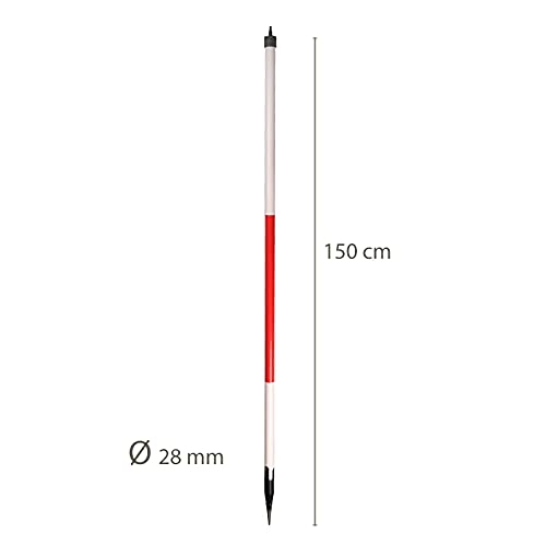 Lotstab 150 cm, Holz, Stahlspitze, rund – mit Adapter für Doppelpentagon oder Winkelprisma