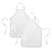 Apron Commercial Restaurant Home Bib Spun Poly Cotton Kitchen Aprons (2 Pockets) in White 2 Pack