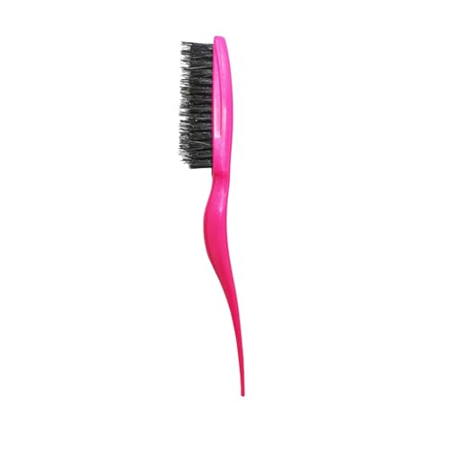 Slick Back Hair Brush,Boar Bristle Comb,Gel Styling Sleek Brushes,Soft Smoothing Hairbrush,Curly Slicking,Tail Combing,Edges Bristles Eco,Curling,Dry,Wave,Fluffy Hairdressing Set,for Women (Pink)
