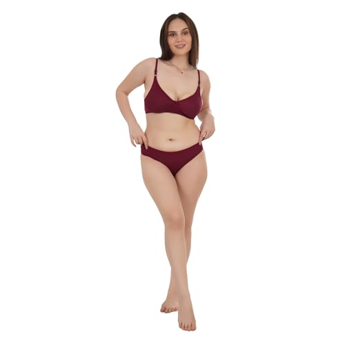 Image of Unitrust Premium Lingerie Set with Full Coverage Non-Padded Bra and Hipster Panty Set