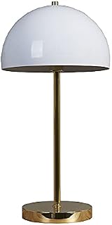 MiniSun MinSun Contemporary Satin Nickel & Matt Black Dome Table Lamp - Complete with a 4w LED Golfball Bulb [3000K Warm White]