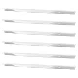 LC LICTOP 15.7 Inch White Finger Pulls for Cabinets 6Pcs, 10 Inch Hole Centers Modern Aluminum Concealed Handles, Low-Profile Edge Tab Pulls for Drawer and Kitchen Cabinet Hardware