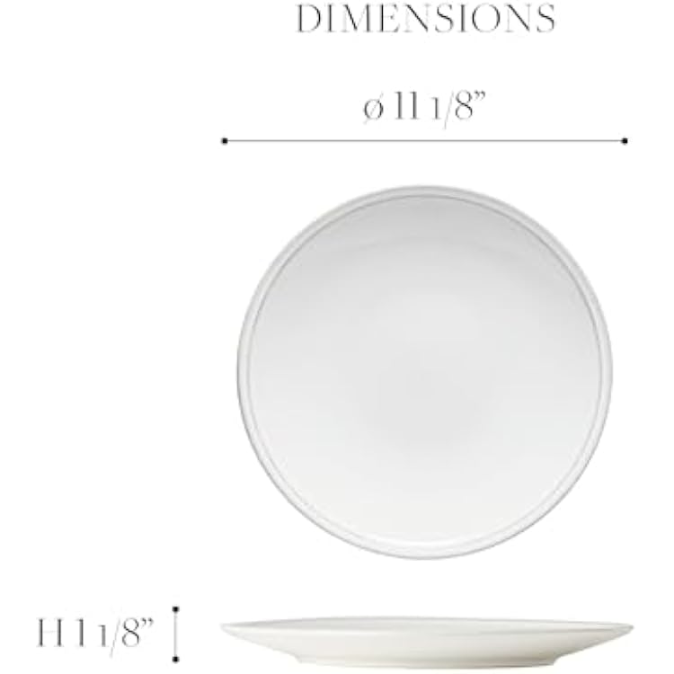 Costa Nova Ceramic Stoneware 11'' Dinner Plate - Friso Collection, Grey | Microwave & Dishwasher Safe Dinnerware | Food Safe Glazing | Restaurant Quality Tableware