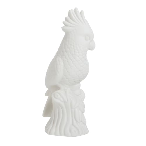 iplusmile Figurita de Loro de Porcelana Blanca Adorno Decorativo Artístico para Hogar Escultura Artesanal Delicada para Escritorio Decoración Creativa y Portátil